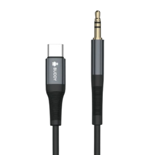كابل محول Buddy AU50 Type-C إلى 3.5 ملم – محول صوت DAC، يدعم الشريحة الذكية، جودة Hi-Fi، متوافق مع جميع الهواتف الحديثة