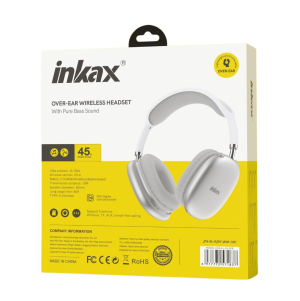 سماعة رأس بلوتوث فوق الأذن INKAX H35 للمكالمات والموسيقى – بطارية قوية حتى 45 ساعة وصوت واضح